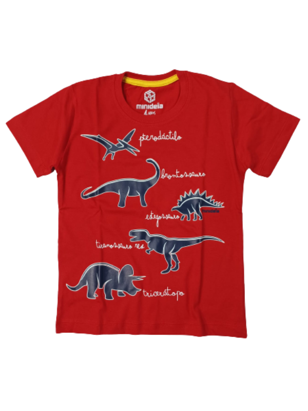 Camiseta Dino Nomes Vermelha